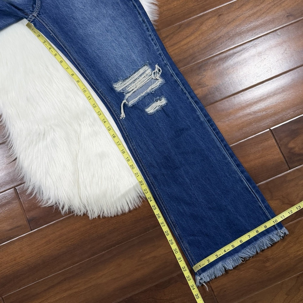 KanCan Size 5 / 26 Distressed Jules Ultra High Rise 90's Wide Flare Denim Jeans - Picture 5 of 10